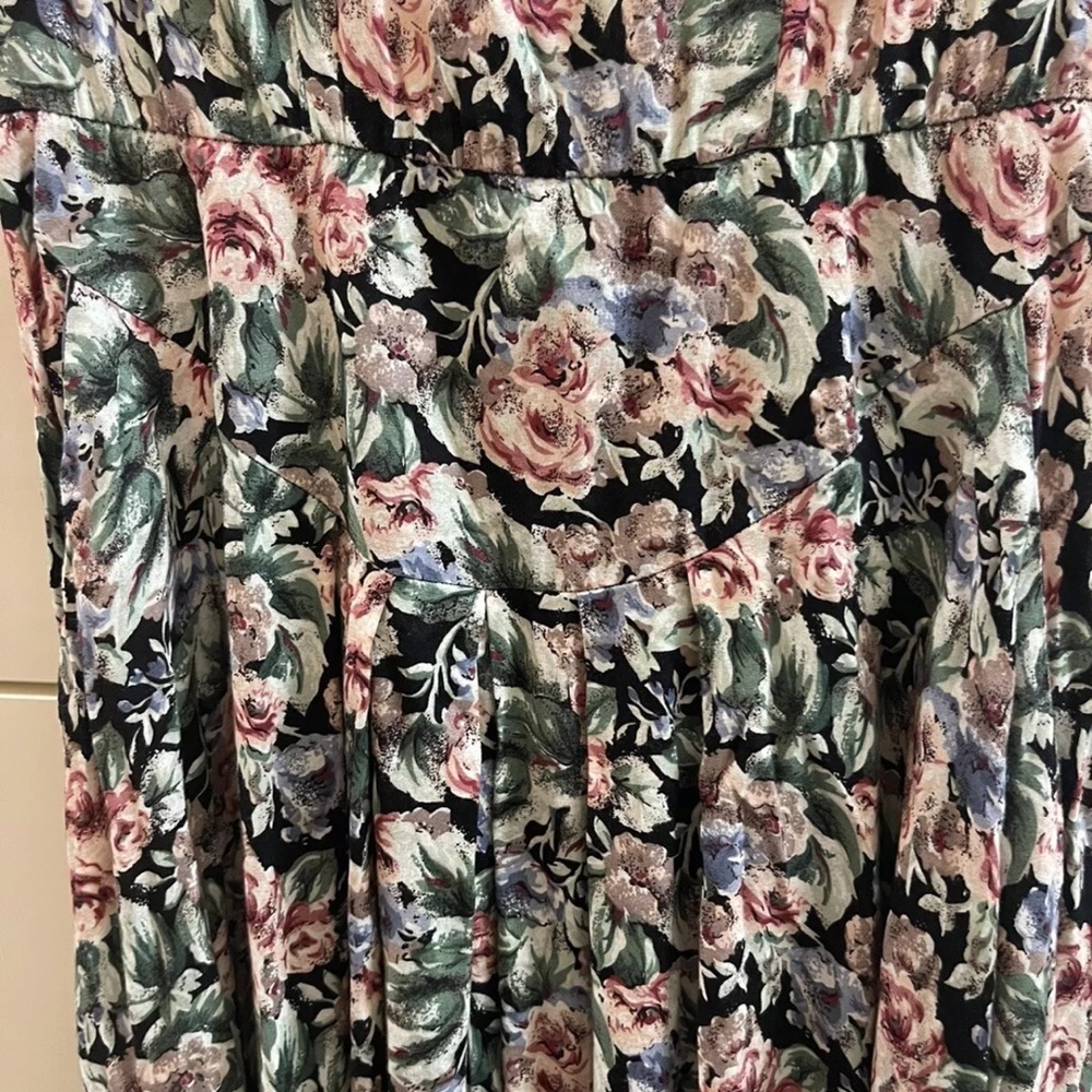 E.D.Mickels by Melanie Drucer Beautiful Vintage Multi Floral midi Dress Size 8 - Picture 4 of 10